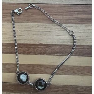 Phases Of The Moon Bracelet‎ On Silver Chain With Extender